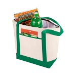 Shopper-koeletaske-med-logo-groen
