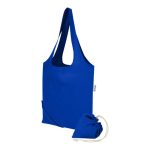 Foldbar-mulepose-med-logo-i-genanvendt-bomuld-og-polyester-model-Madras-kongeblaa