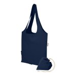 Foldbar-mulepose-med-logo-i-genanvendt-bomuld-og-polyester-model-Madras-navy