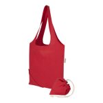 Foldbar-mulepose-med-logo-i-genanvendt-bomuld-og-polyester-model-Madras-roed