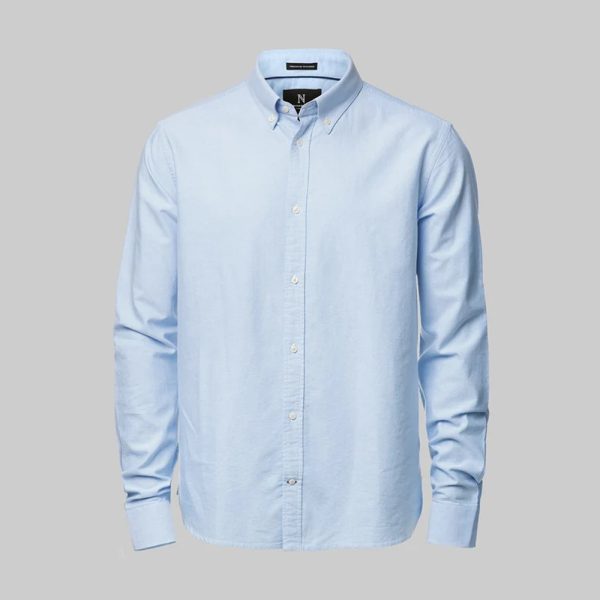 Nimbus rochester oxford skjorte med broderet logo lysblå