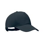 Oekologisk-kasket-med-logo-5-paneler-model-Bicca-navy-moerkeblaa