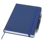 Saet-med-notesbog-og-kuglepen-med-logo-i-genanvendte-materialer-navy